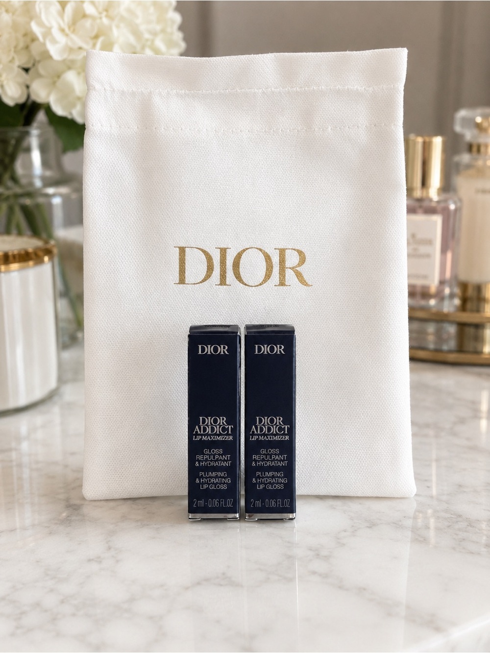 Dior Addict Lip Maximizer Mini Lip Gloss Duo (2) with Gift Bag! Brand New!